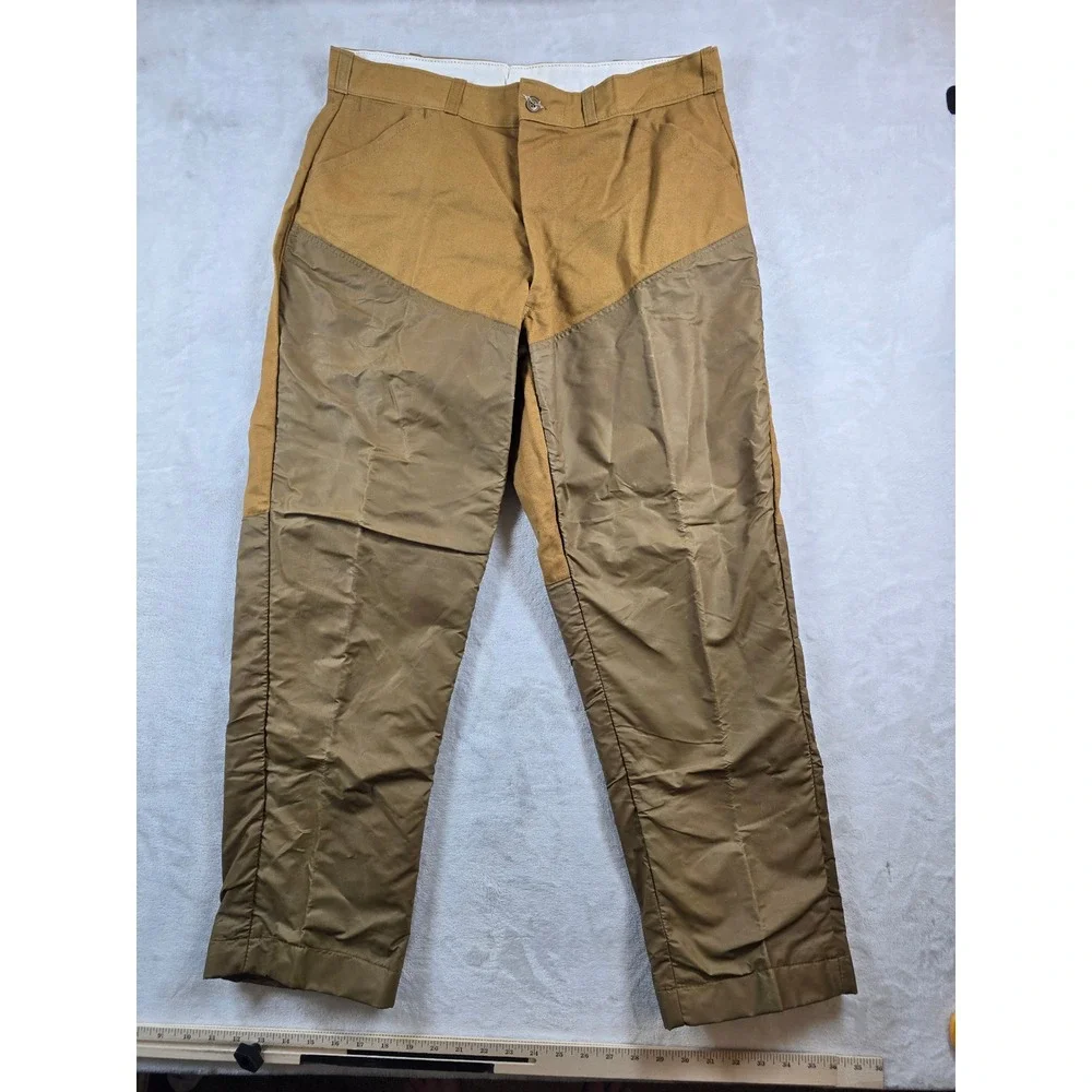 Vintage Winchester Trailblazer Hunting Pants Mens 34x29 Tan Canvas Brush Guard
